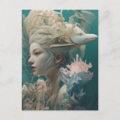 Een oude zee godin briefkaart (Voorkant)