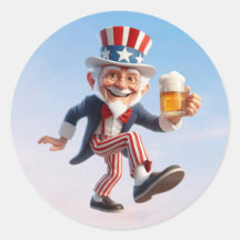 Een oudere burger verkleed als Uncle Sam