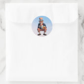 Een oudere burger verkleed als Uncle Sam Ronde Sticker (Tas)