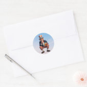 Een oudere burger verkleed als Uncle Sam Ronde Sticker (Envelop)