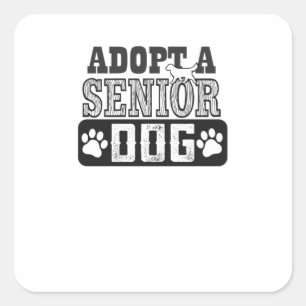 een oudere hond aannemen vierkante sticker