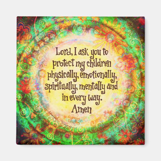 Een oudergebed geïllustreerd magneet (Voorkant)