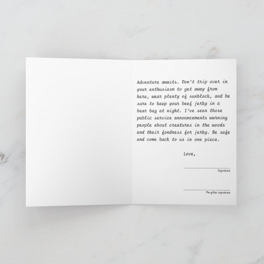 Een ouderskaart voor hun avontuurlijk kind aankondiging (Binnen)