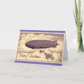 Een ouderwetse Kerst Dirigible Kaart (Voorkant)