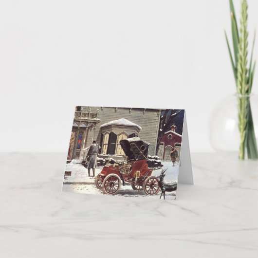 Een ouderwetse kerst feestdagen kaart (Voorkant)