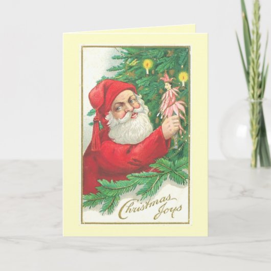 Een ouderwetse kerst feestdagen kaart (Voorkant)