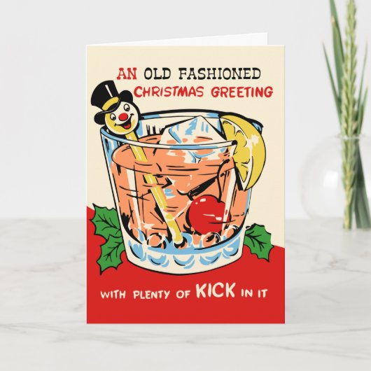 Een ouderwetse kerstkaart feestdagen kaart (Voorkant)