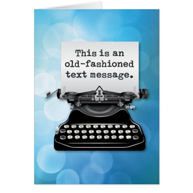 Een "ouderwetse tekstboodschap" (Voorkant)