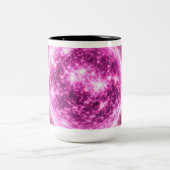Een Outer Space Roze Ster Tweekleurige Koffiemok (Center)