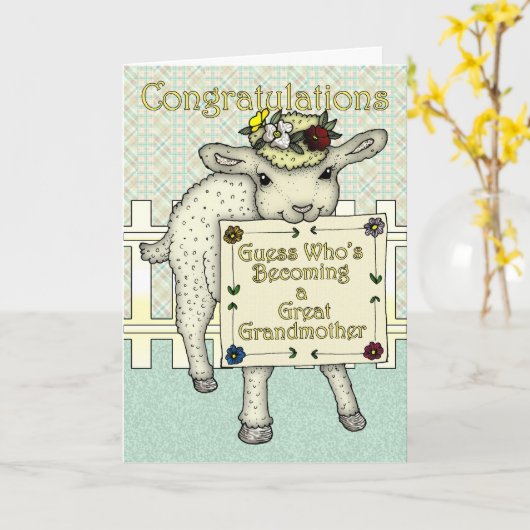 Een overgrootmoeder worden kaart (Gele Bloem)