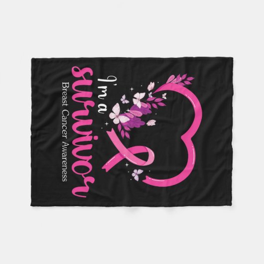 Een overlevende borstkanker bewustzijn vrouwen fleece deken (Voorkant (Horizontaal))