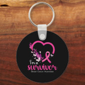 Een overlevende borstkanker bewustzijn vrouwen sleutelhanger (Voorkant)