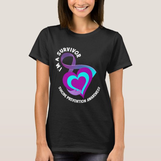 Een overlevende ondersteunt zelfmoord preventie be t-shirt (Voorkant)