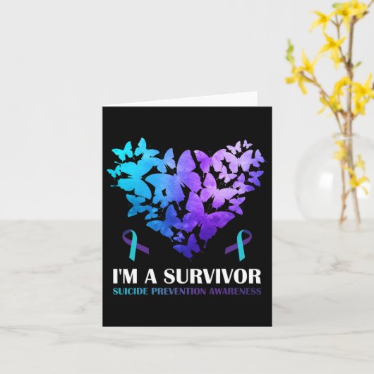 Een overlevende zelfmoord preventie bewustzijn vli kaart (Gele Bloem)