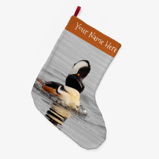 Een overtrokken, gekookte Merganser Duck Grote Kerstsok (Voorkant (Hangend))