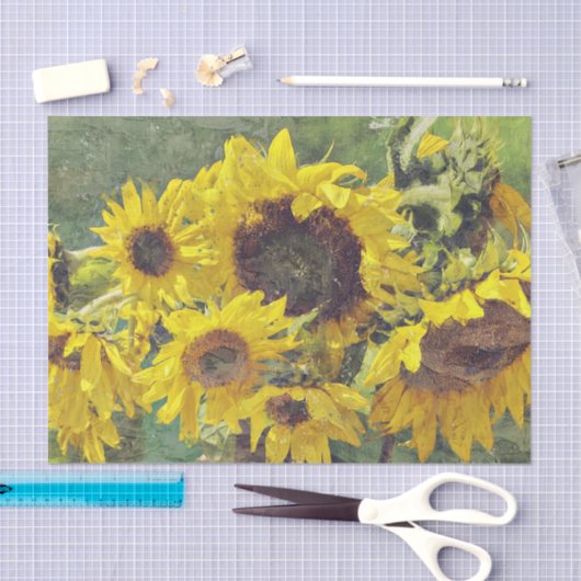 Een overvloed aan absoluut prachtige zonnebloemen  tissuepapier (Craft)