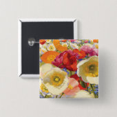 Een overvloed aan bloemen vierkante button 5,1 cm (Voorkant /achterkant)