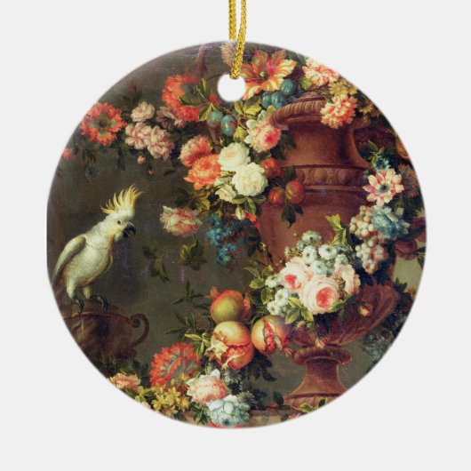 Een overvloed aan fruit en bloemen keramisch ornament (Voorkant)