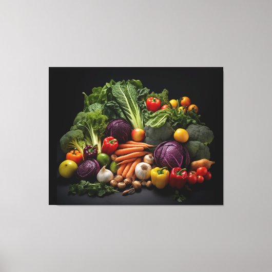 Een overvloed aan plantaardige kleuren Fotorealist Canvas Afdruk (Voorkant)
