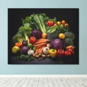 Een overvloed aan plantaardige kleuren Fotorealist Canvas Afdruk (Insitu (Houten vloer))