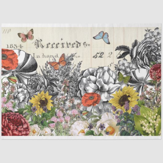 Een overvloed aan vlindervlinderontbinding van che tissuepapier (Voorkant)