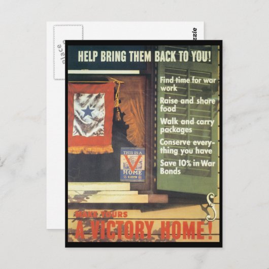 Een overwinning in de Tweede Wereldoorlog Briefkaart (Voorkant / Achterkant)