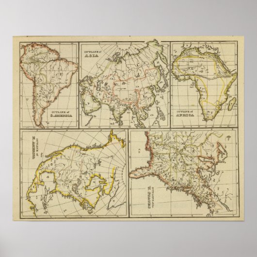 Een overzicht van Azië, Amerika, enz. (Voorkant)