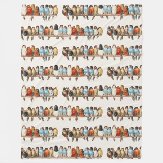 Een overzicht van de  finch van vogels, 1880 fleece deken (Voorkant)
