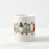 Een overzicht van de  finch van vogels, 1880 koffiemok (Center)