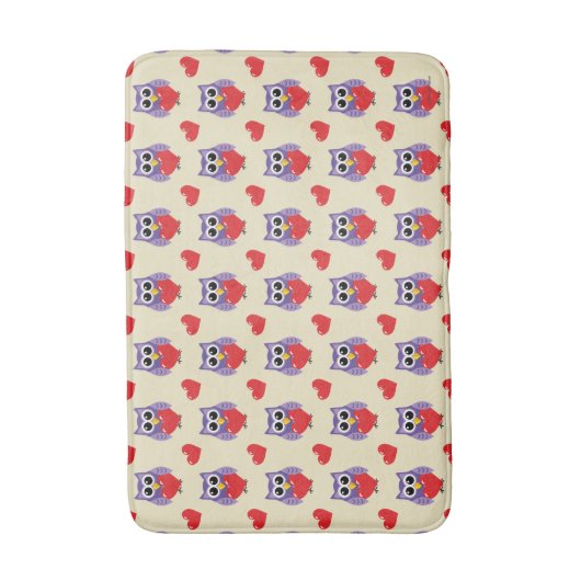 Een 'Owly Love Pattern' Badmat (Voorkant Verticaal)
