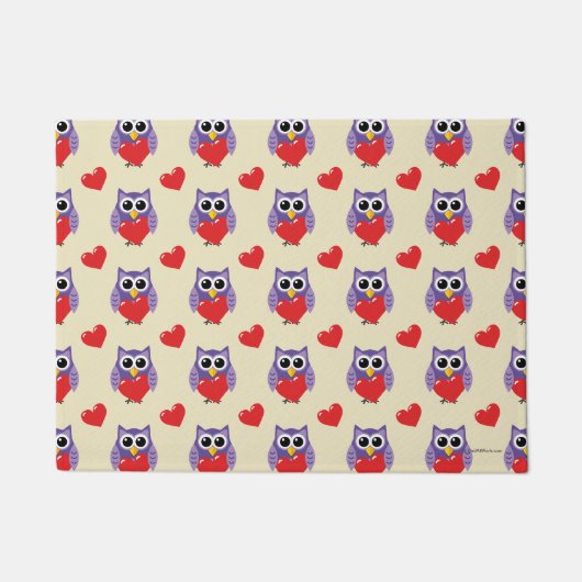 Een 'Owly Love Pattern' Deurmat (Voorkant)