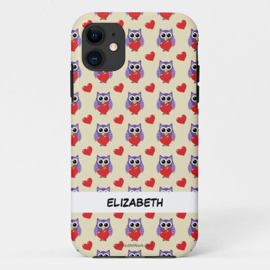 Een 'Owly Love Pattern' | Jouw namen toevoegen Case-Mate iPhone Case (Achterkant)