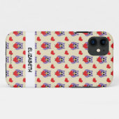 Een 'Owly Love Pattern' | Jouw namen toevoegen Case-Mate iPhone Case (Achterkant (horizontaal))