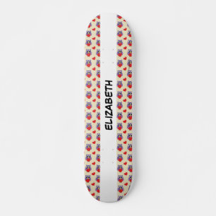 Een 'Owly Love Pattern' Jouw namen toevoegen Persoonlijk Skateboard