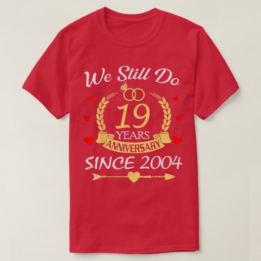 Een paar 19e bruiloft Jubileum doet nog steeds 19 T-shirt (Design voorkant)