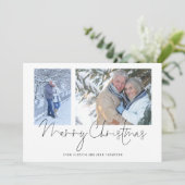 Een paar 2-foto's voor een prettige kerstkaart (Staand voorkant)