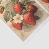 Een paar aardbeien en witte bloesems kunst tissuepapier (Detail)