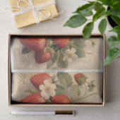 Een paar aardbeien en witte bloesems kunst tissuepapier (Geschenk)