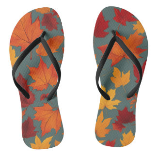 Een paar "Autumn Whispers" Teenslippers
