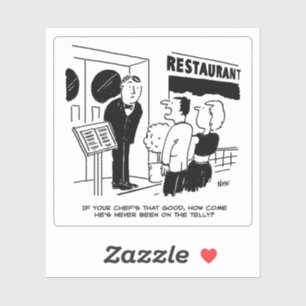 Een paar bezoekende restaurants vragen naar Chef C Sticker