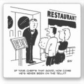 Een paar bezoekende restaurants vragen naar Chef C Sticker (Voorkant)