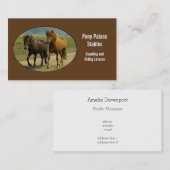 Een paar bruine IJslandse pony's Visitekaartje (Voorkant / Achterkant)