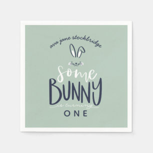 EEN PAAR BUNNY VERJAARDAGSFEESTSERVETTEN SERVET