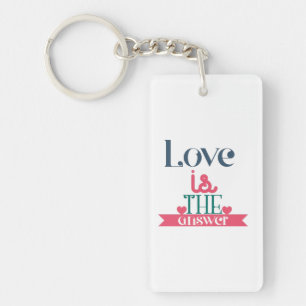 Een paar cadeauliefde is het antwoord sleutelhanger