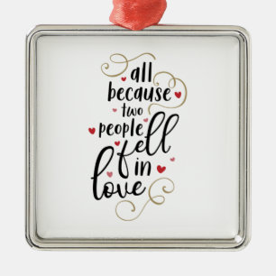 Een paar cadeautjes allemaal omdat twee mensen ver metalen ornament