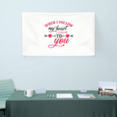Een paar cadeautjes als ik mijn hart volg spandoek (Beurs)