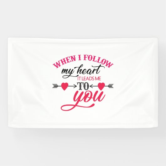 Een paar cadeautjes als ik mijn hart volg spandoek (Horizontaal)