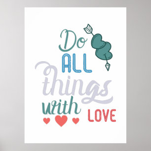 Een paar cadeautjes doen alles met liefde poster