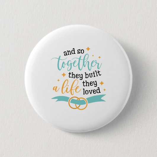 Een paar cadeautjes samen bouwen ze een leven ronde button 5,7 cm (Voorkant)