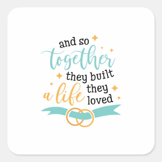 Een paar cadeautjes samen bouwen ze een leven vierkante sticker (Voorkant)